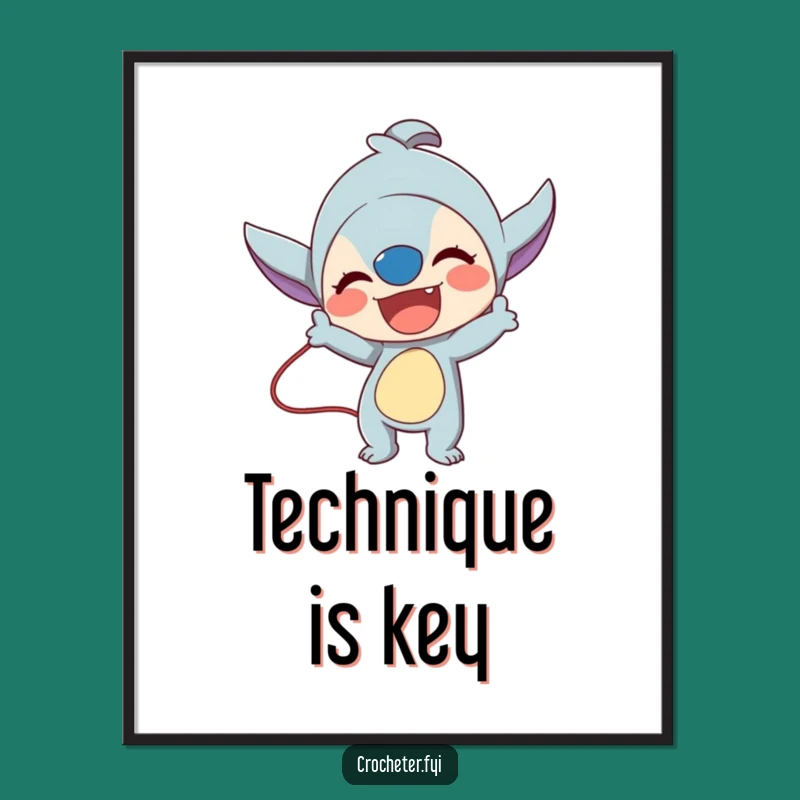 Funny Stitch Master Poster: Lively Crafter's Skill Art Print