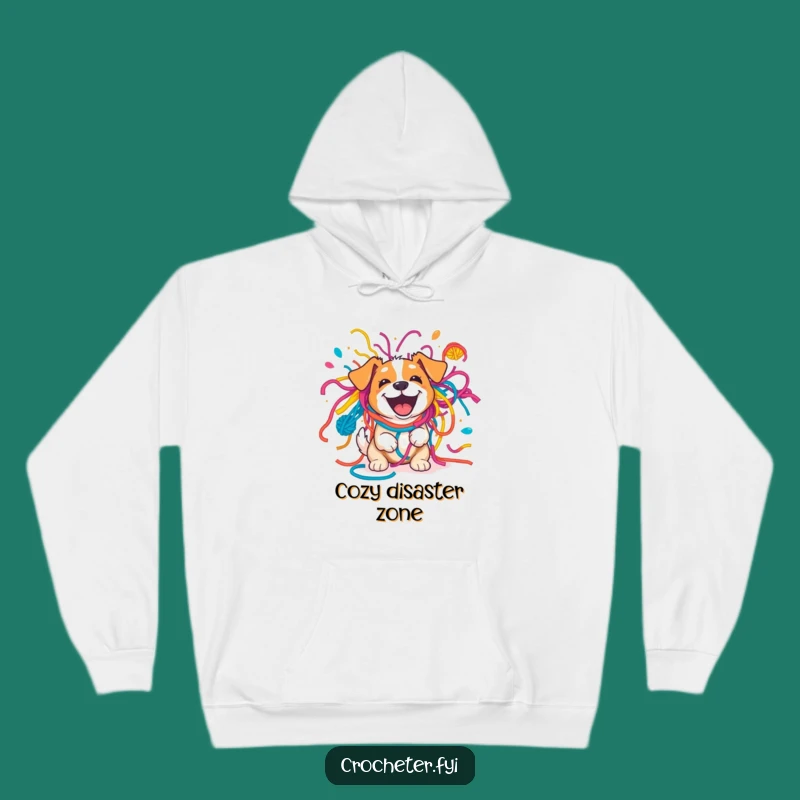 Funny Dog in Yarn Explosion Hoodie - Cozy & Hilarious Gift