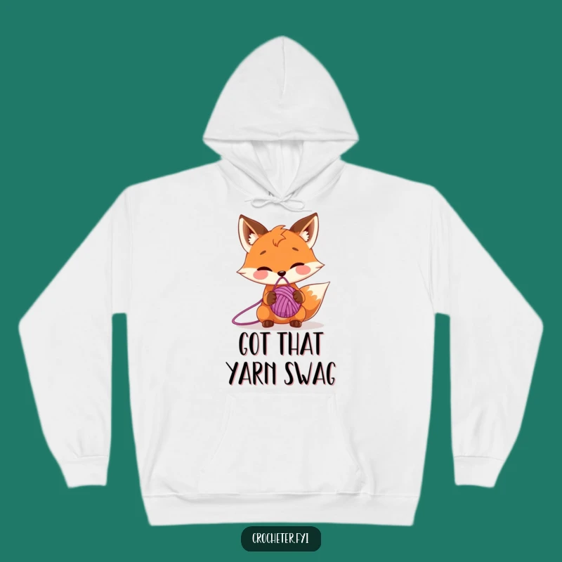 Funny Fox Yarn Ball Hoodie: Cozy Cartoon Animal Comfort