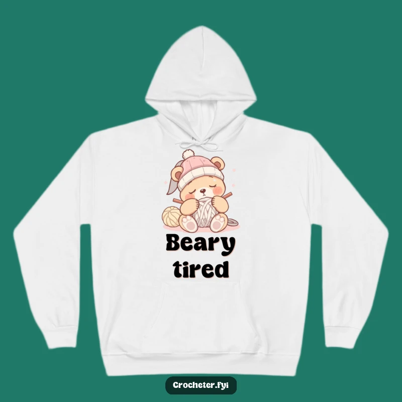 Funny Sleepy Bear Crochet Hoodie: Warm & Humorous Gift for Cozy Crafters