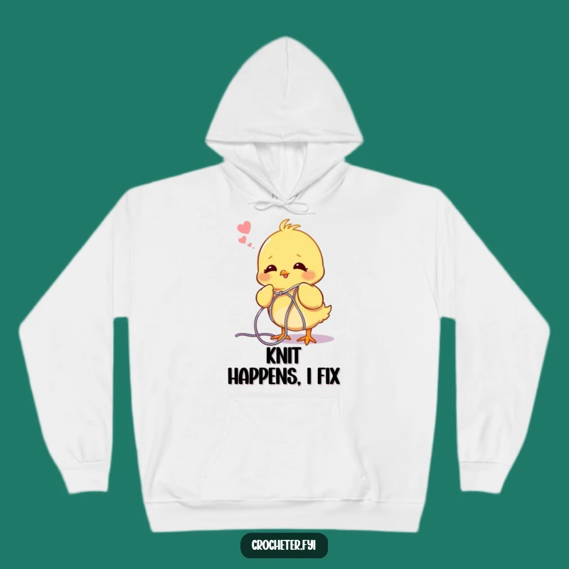 Cozy Funny Chick Unraveling Yarn Hoodie - Warm Knitting Comfort!