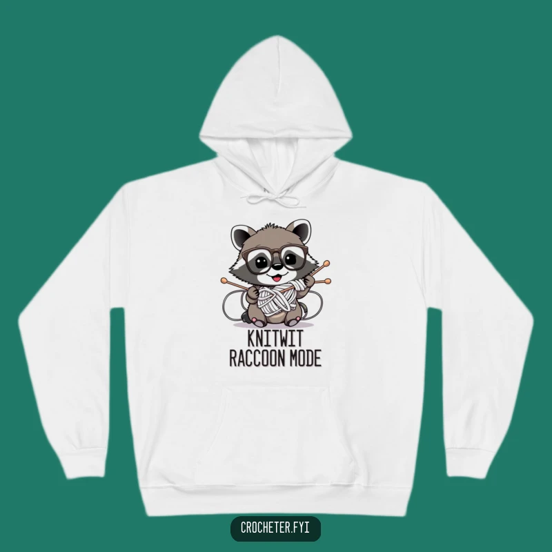 Funny Raccoon Knitting Hoodie - Cozy and Hilarious Gift