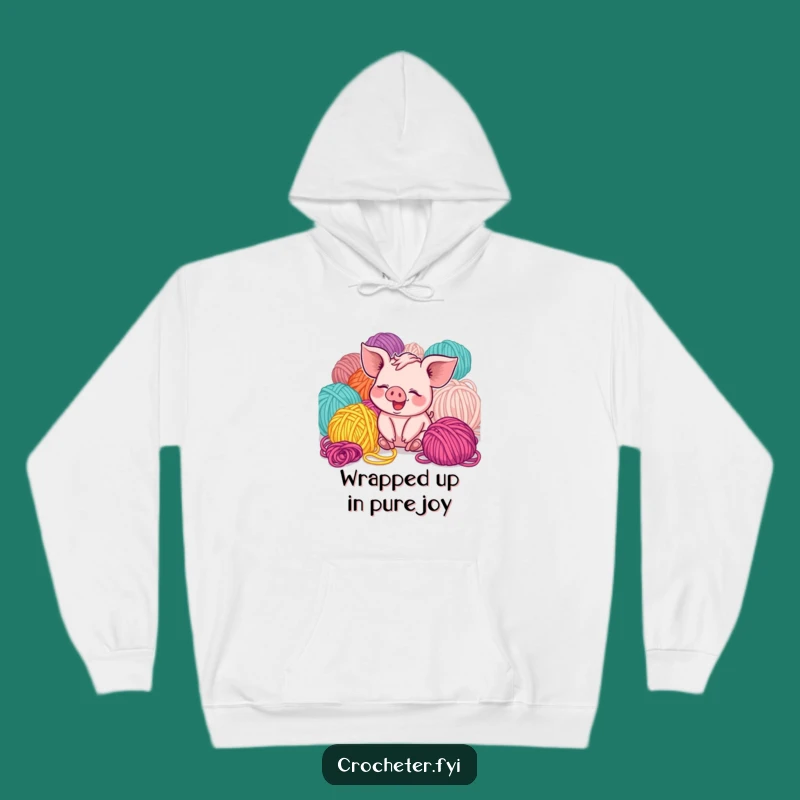 Funny Piglet Yarn Hoodie: Cozy, Humorous Gift for Ultimate Comfort and Crafting Fun