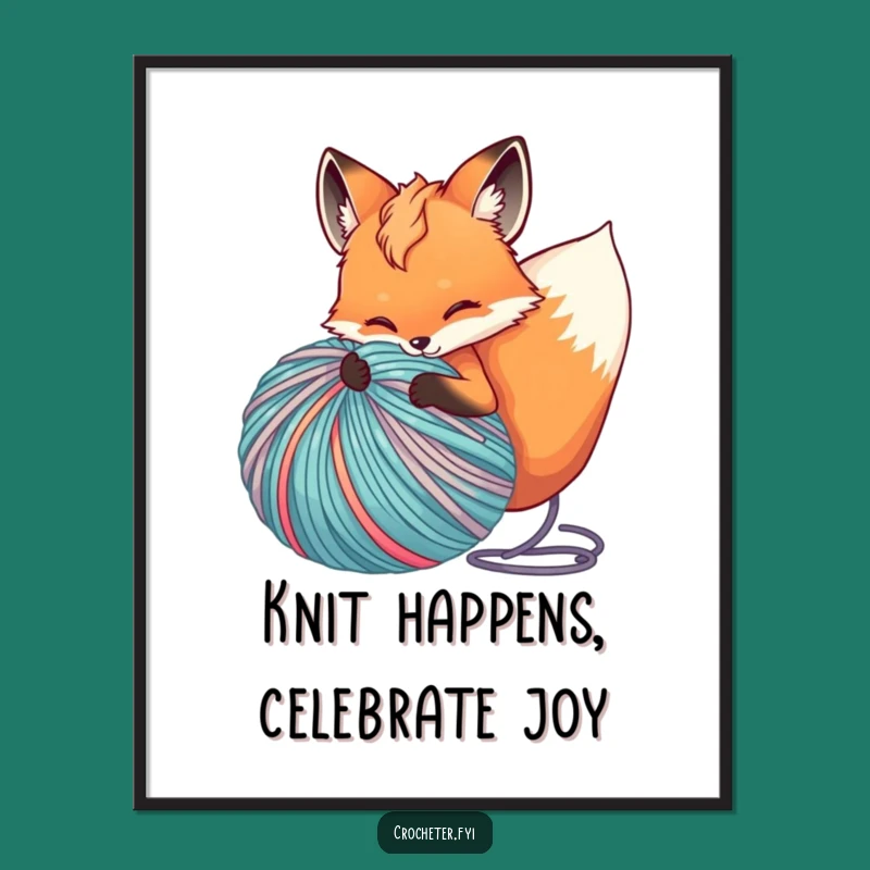 Free Printable Fox Yarn Wall Art: Humorous Downloadable Decor for Knitters!