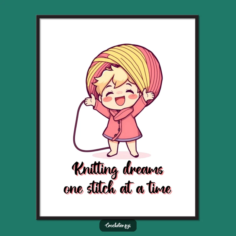 Funny Free Printable Wall Art: Colorful Yarn Casting - Creative Downloadable Decor