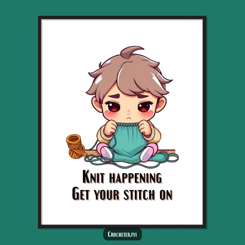 Funny Free Printable Wall Art: Determined Stitch Counter for Craft Room Decor