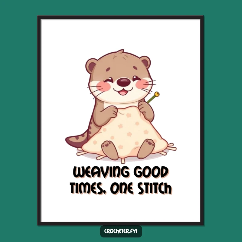 Funny Free Printable Wall Art: Otter Sewing Whimsy, Downloadable Humorous Decor