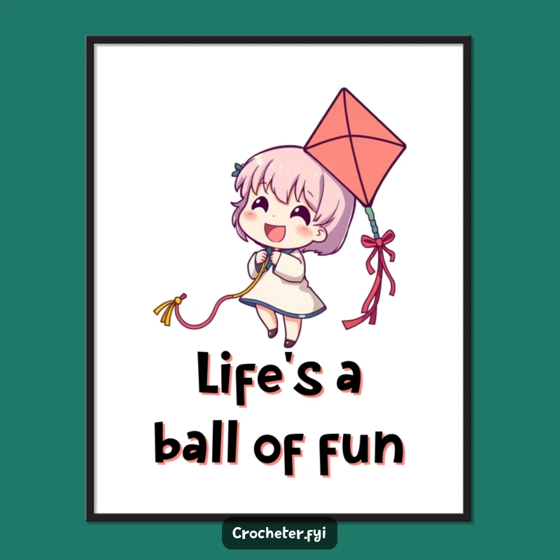 Funny Free Printable Wall Art: Yarn Kite Adventure, Hilarious Downloadable Decor!