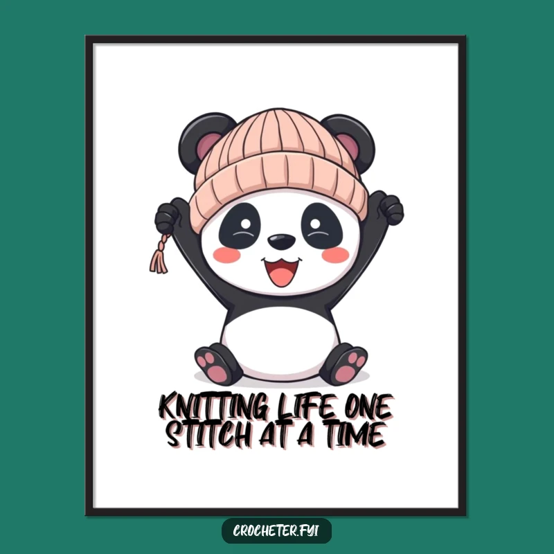 Free Printable Wall Art: Whimsical Panda Hat Creation for Cozy Decor