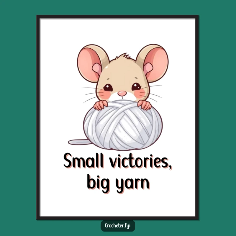 Free Printable Mouse Yarn Wall Art: Humorous Downloadable Decor for Crafters!