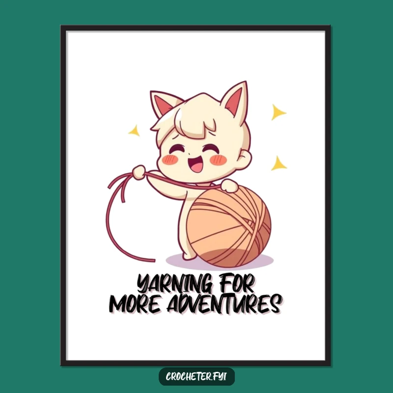 Funny Yarn Character Art Free Printable - Cozy Downloadable Wall Decor