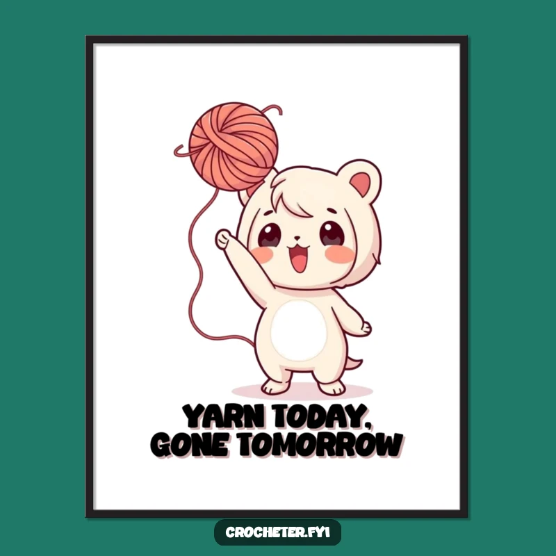 Free Printable Wall Art: Playful Yarn Toss, Funny Downloadable Art Decor!