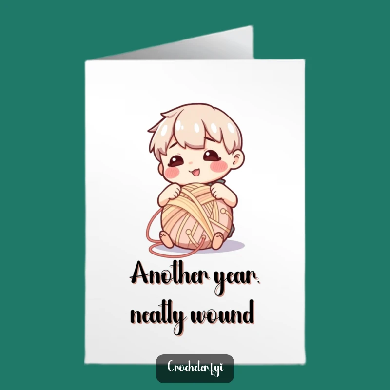 Free Printable Birthday Card: Happy Yarn Winder Funny Downloadable Gift