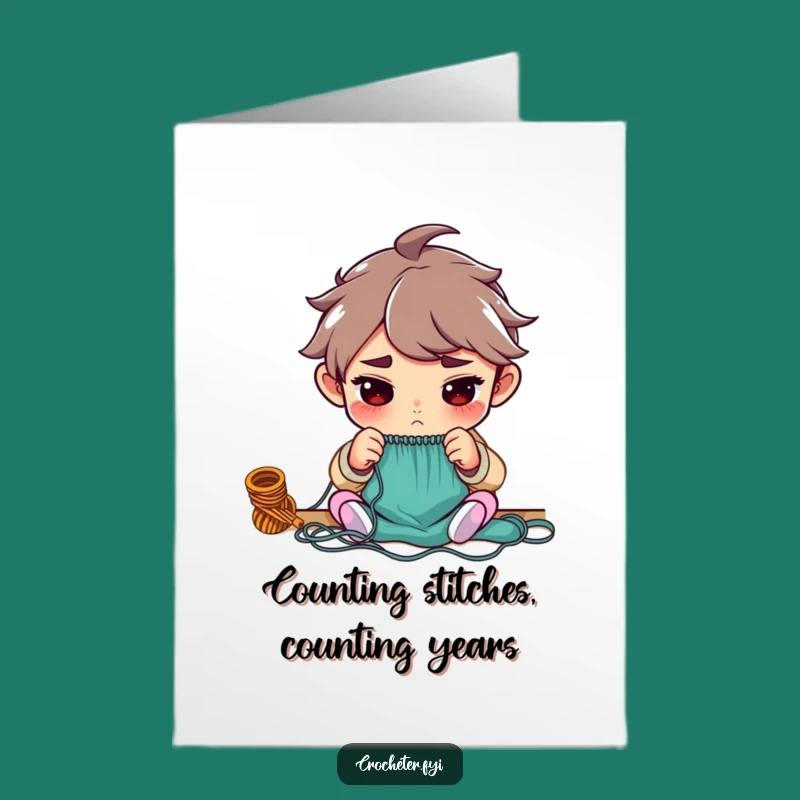 Free Printable Birthday Card: Funny Stitch Counter Design for Crafters