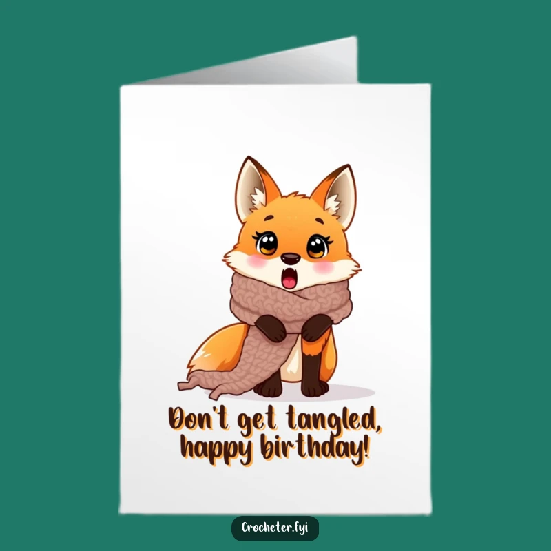 Free Printable Birthday Card: Fox in Scarf - Funny DIY Downloadable Gift