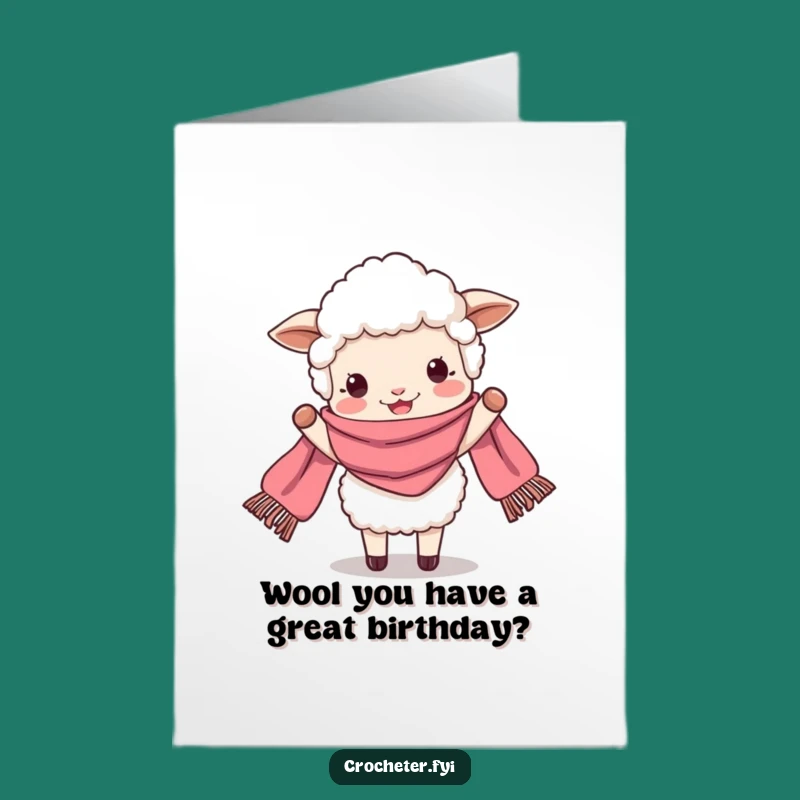 Free Printable Birthday Card: Happy Sheep Scarf Fun, DIY Downloadable Greeting for Knitters & Crafters