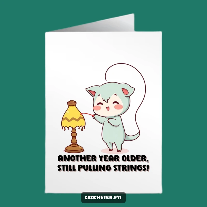 Free Printable Birthday Card: Mischievous Thread Caster, Funny Downloadable Gift for Pranksters