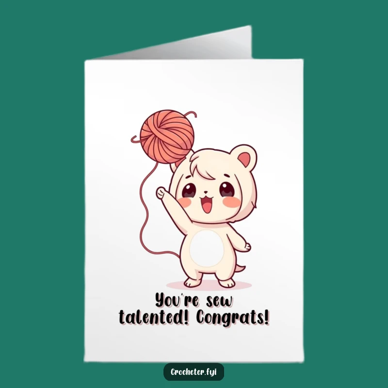 Free Printable Congrats Card: Playful Victory Toss, Funny Downloadable Gift!