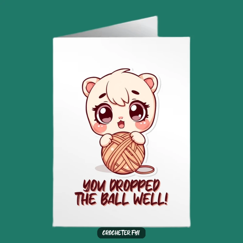 Free Printable Congrats Card: Shocked Yarn Drop Humorous Downloadable Gift