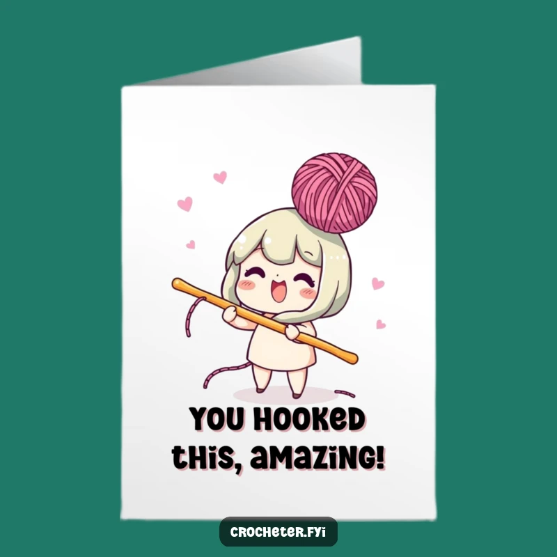 Free Printable Congrats Card: Yarn Bobbing Fun Humorous Downloadable Gift