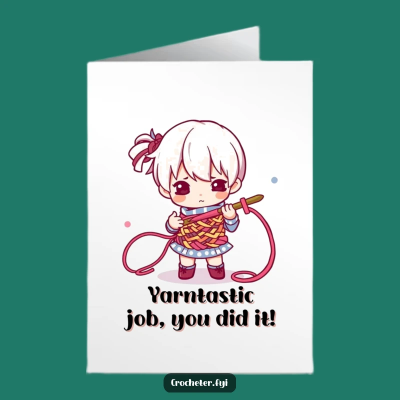 Free Printable Crochet Card: Congrats on Your Project Success, Downloadable Greeting