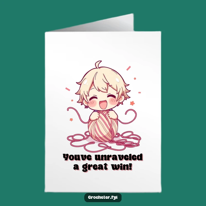 Free Printable Yarn Card: Congrats on the Creative Explosion, Downloadable Greeting