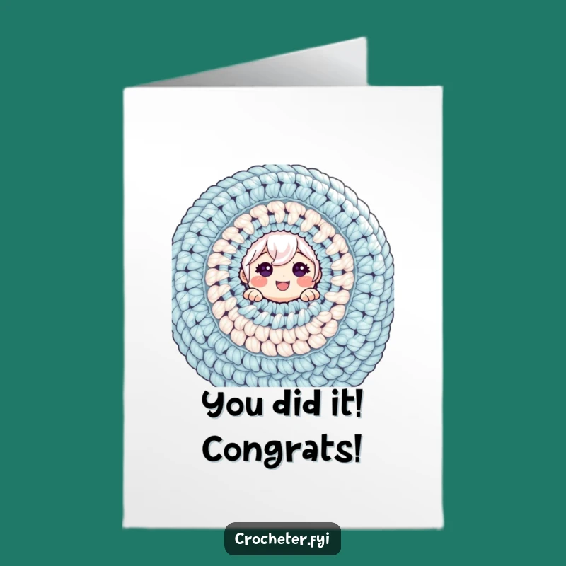 Free Printable Congrats Card: Crocheter's Triumph, Funny Downloadable for Celebrations!