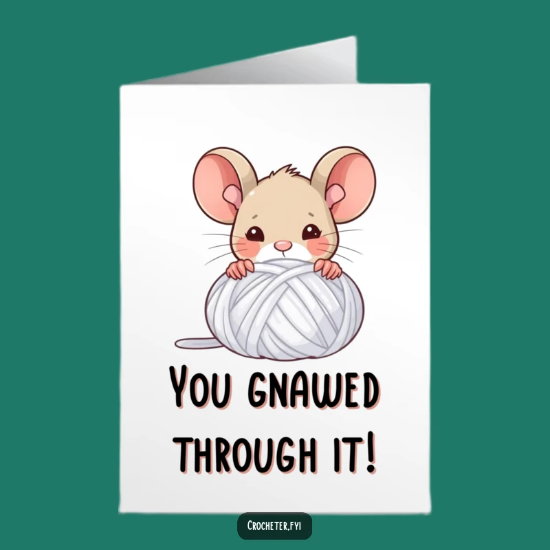 Free Printable Mouse Yarn Congrats Card: Funny Downloadable for Winners!