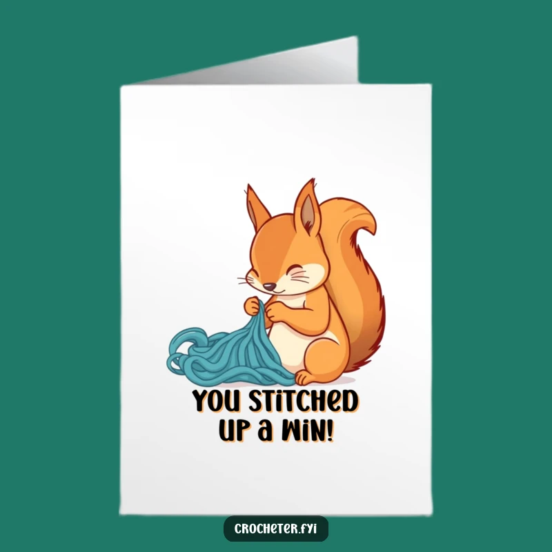 Free Printable Congrats Card: Squirrel Stitching Success, A Funny Downloadable Gift!