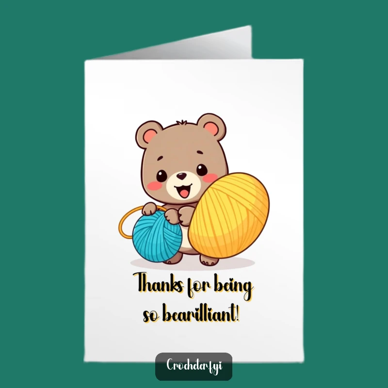 Free Printable Thank You Card: Bear's Cozy Thanks