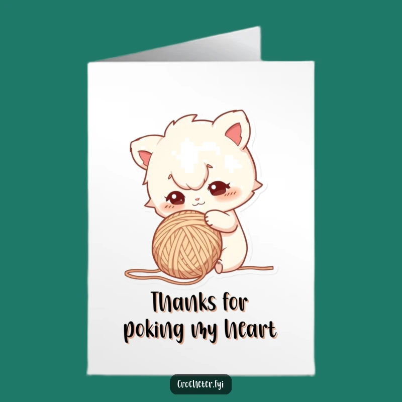 Free Printable Thank You Card: Curious Poking Yarn Funny Downloadable