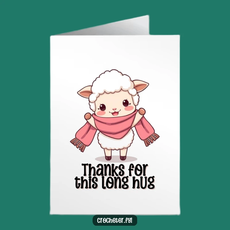 Free Printable Thank You Card: Grateful Sheep Scarf Display, DIY Downloadable Greeting for Appreciation
