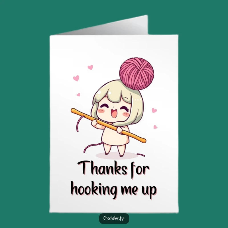 Free Printable Thank You Card: Lively Yarn Bobbing Funny Downloadable