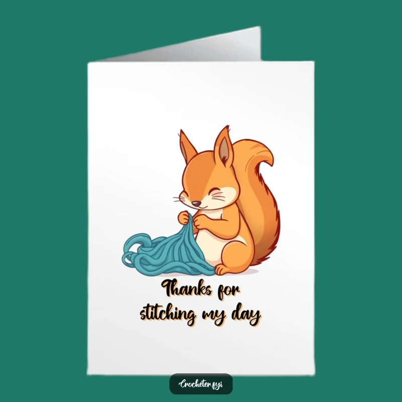 Free Printable Thank You Card: Squirrel Stitching Gratitude, A Funny Downloadable Gift!