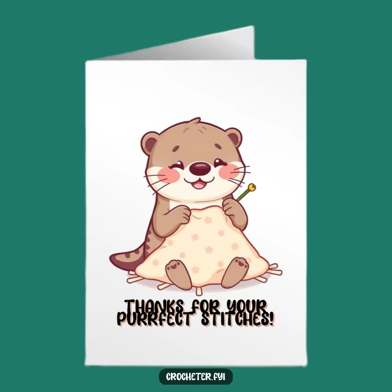 Funny Free Printable Thank You Card: Otter's Handcrafted Gift, Downloadable Appreciation