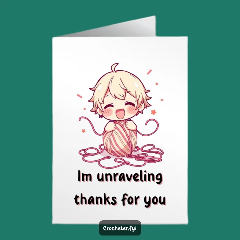 Free Printable Yarn Card: Thanks for the Fun Chaos, Unique Download