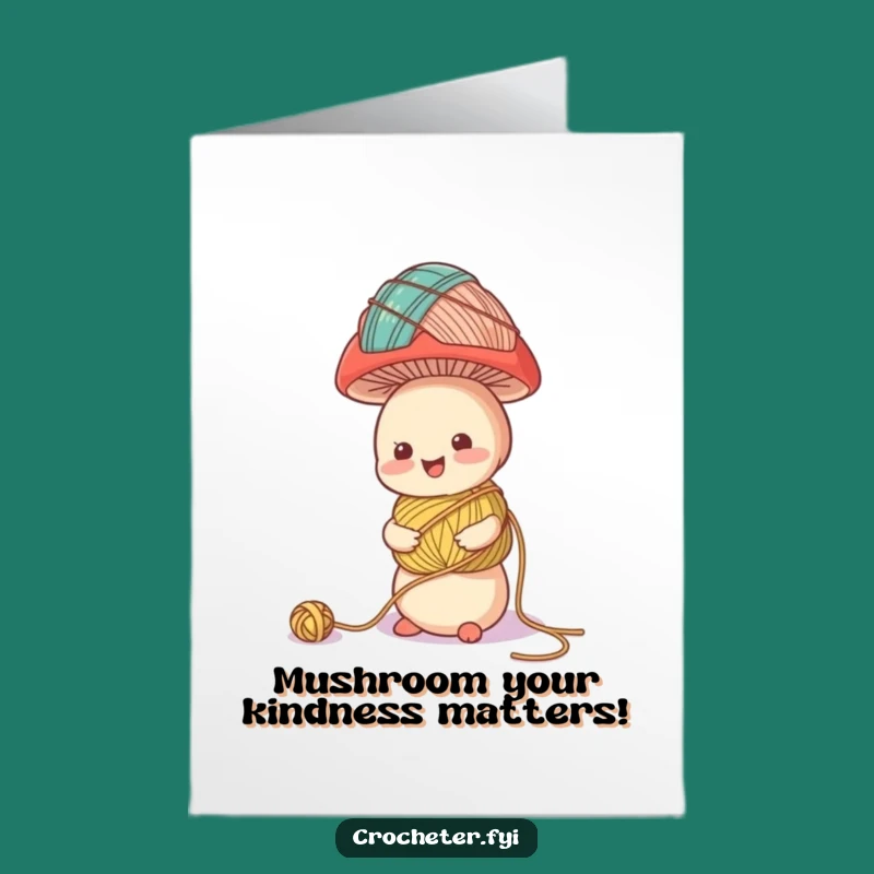 Thank You Card: Cheerful Mushroom Yarn Balance - Free Printable, Downloadable