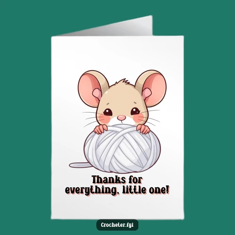 Free Printable Mouse Yarn Thank You Card: Humorous Downloadable for Kind Souls!