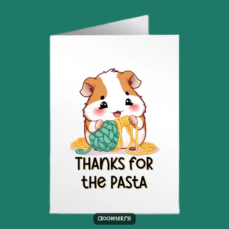 Thank You Card: Free Printable Guinea Pig Spaghetti - Funny Downloadable