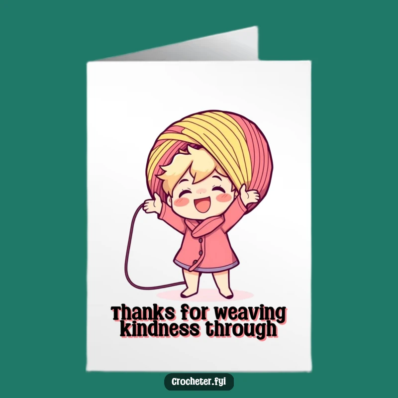 Free Printable Thank You Card: Colorful Yarn Caster - Unique Downloadable