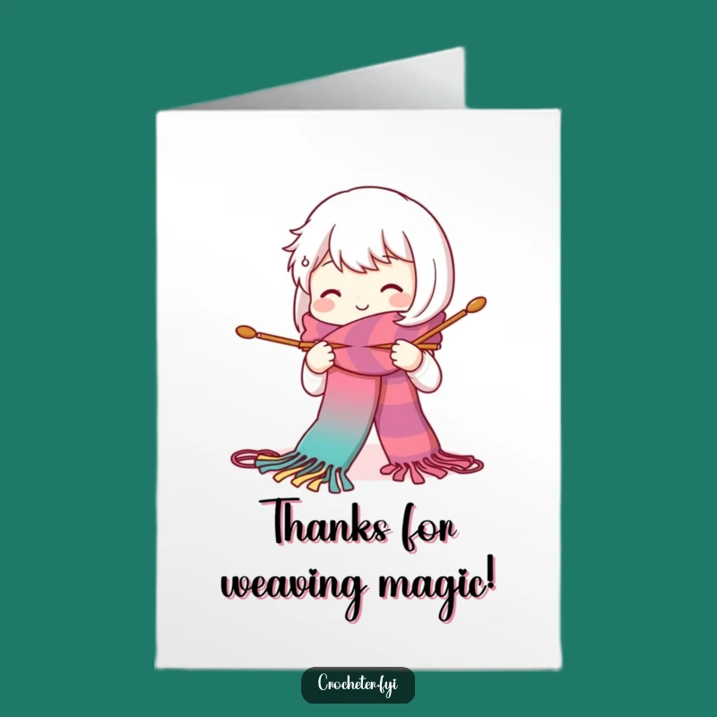 Funny Free Printable Thank You Card: Knitting Character - Downloadable Cozy Thanks