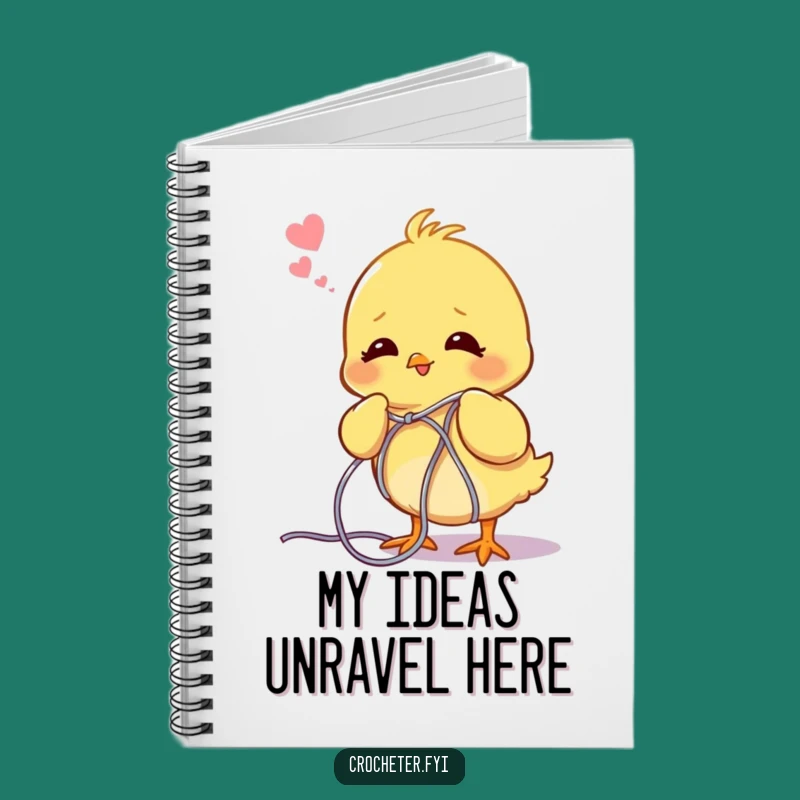 Funny Chick Unraveling Yarn Notebook - Jot Down Your Knitting Ideas!
