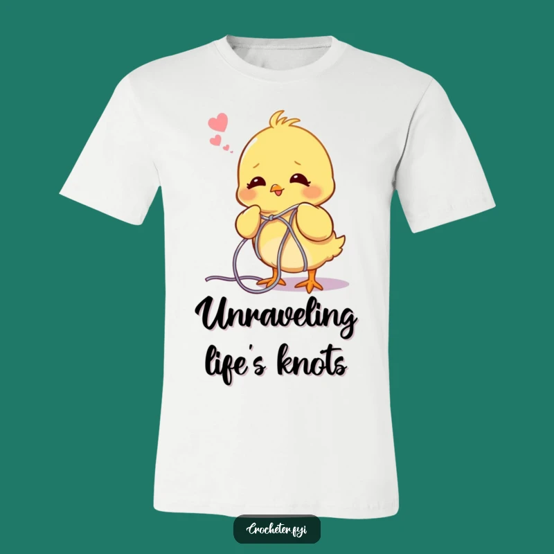 Funny Chick Unraveling Yarn T-Shirt - A Comical Knitting Tee!