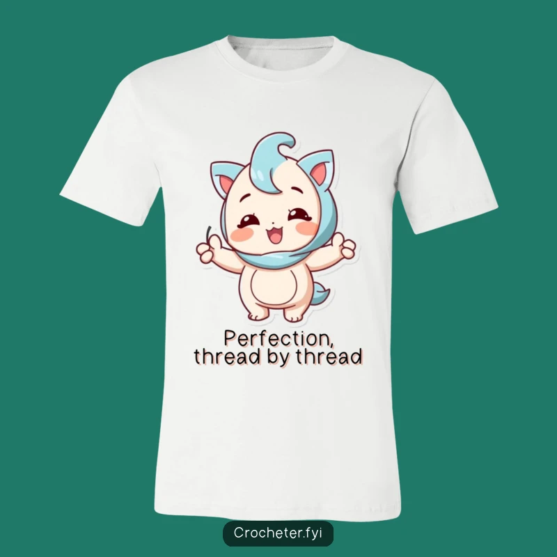 Funny Proud Knitter T-Shirt: Happy Character with Perfect Stitch