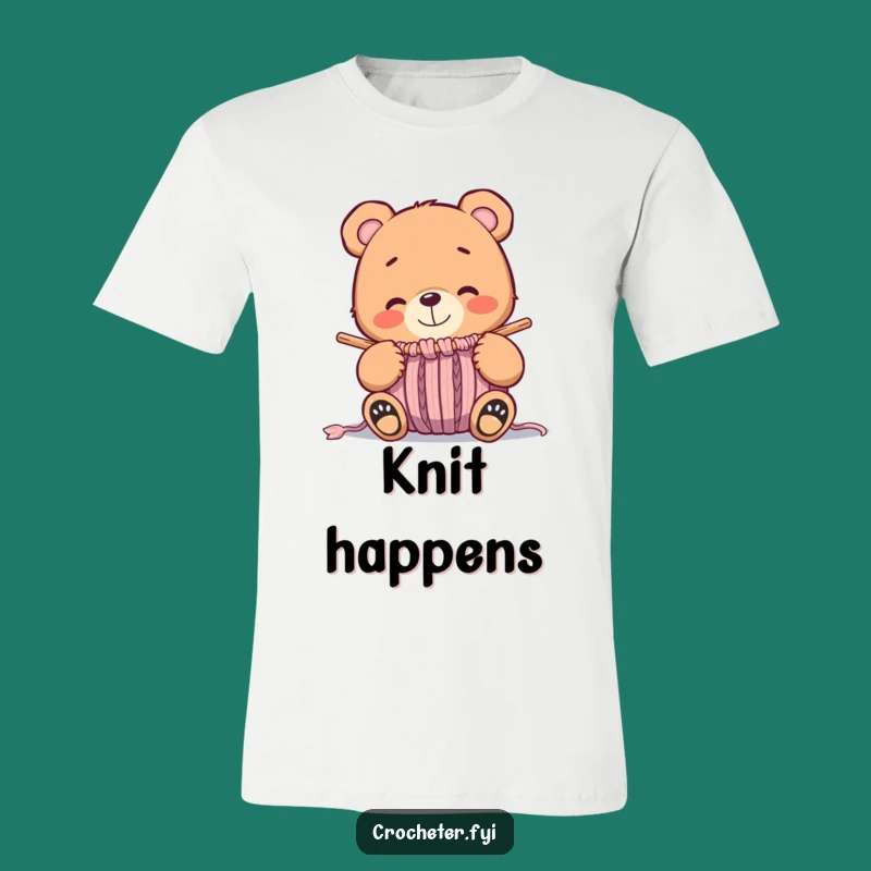 Funny Bear Knitting T-Shirt - Cozy & Whimsical Tee