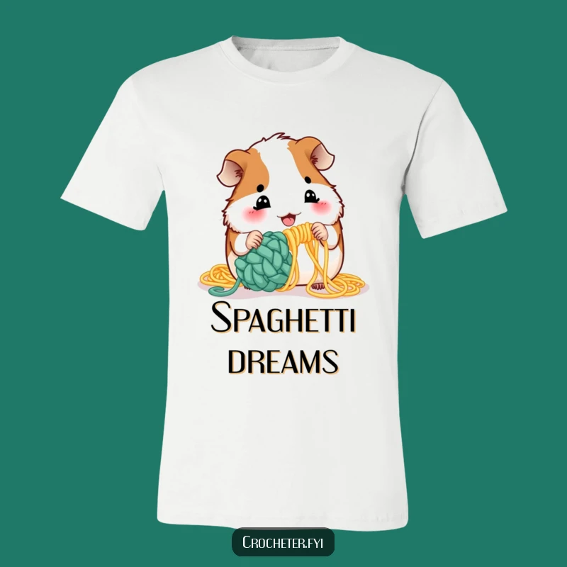 Funny Guinea Pig Crochet T-Shirt: Quirky Pasta Pet Apparel & Humorous Gift