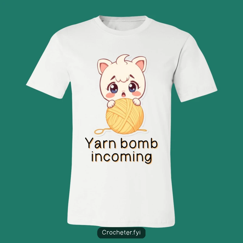 Funny Surprised Yarn Drop T-Shirt: Wide-Eyed Alarm, Unique Funny Gift Tee