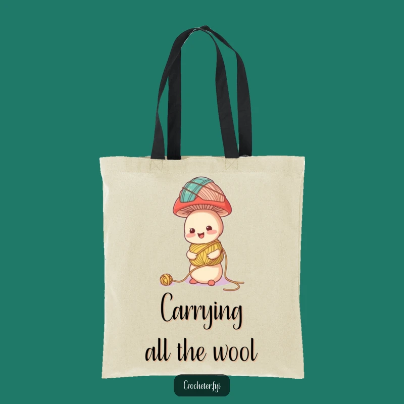 Funny Mushroom Yarn Bag - Whimsical Crafting Tote Gift