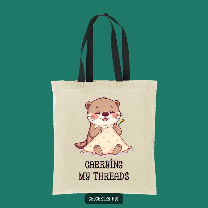 Funny Otter Stitching Tote Bag: Durable Crafting Otter Bag, Perfect Funny Gift