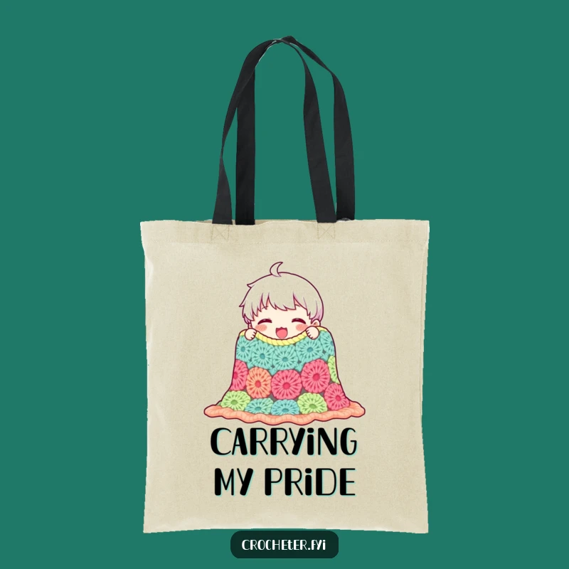 Funny Crocheted Blanket Tote Bag: Crafter Carry-All Gift